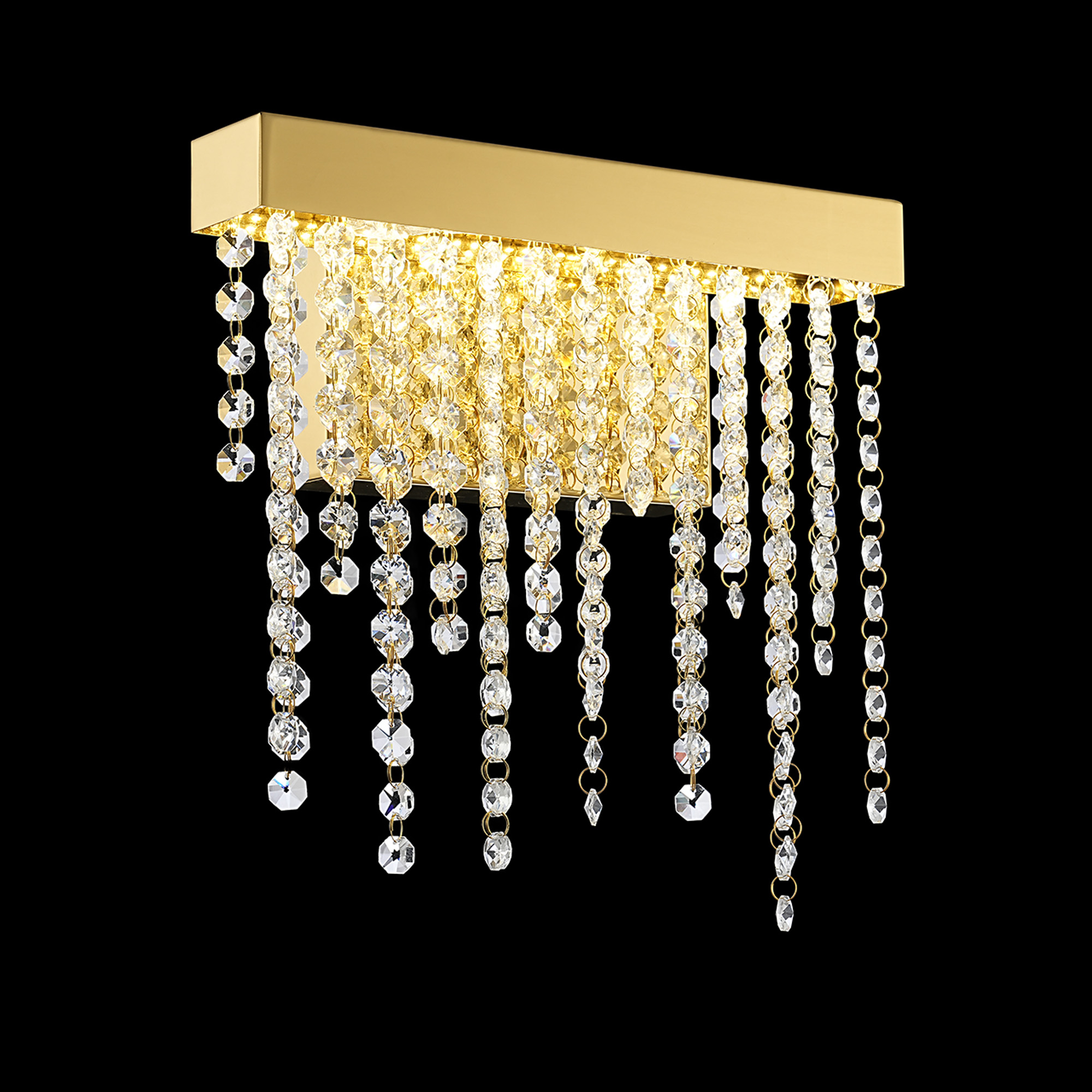 Bano French Gold Crystal Wall Lights Diyas Flush Crystal Wall Lights